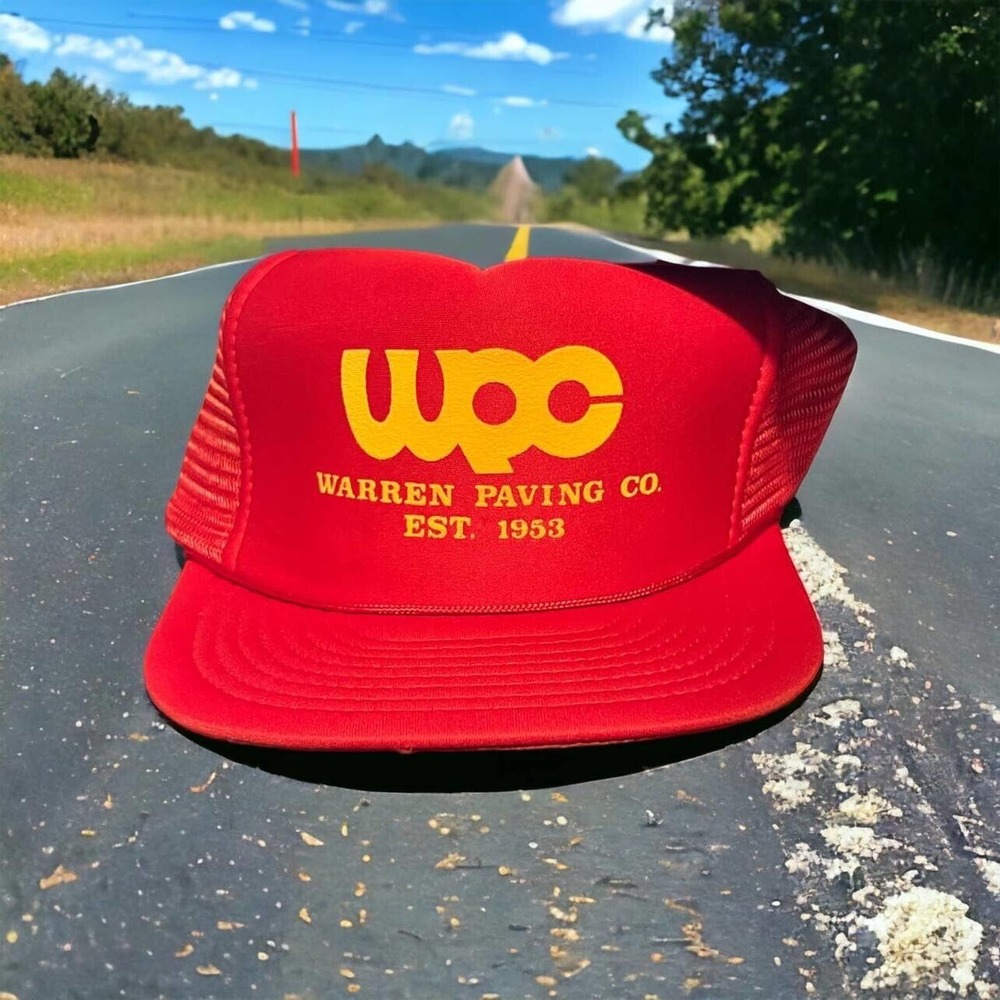 VTG Trucker Style Mesh Snapback Hat Made in Philippines Warren Paving Co 1953